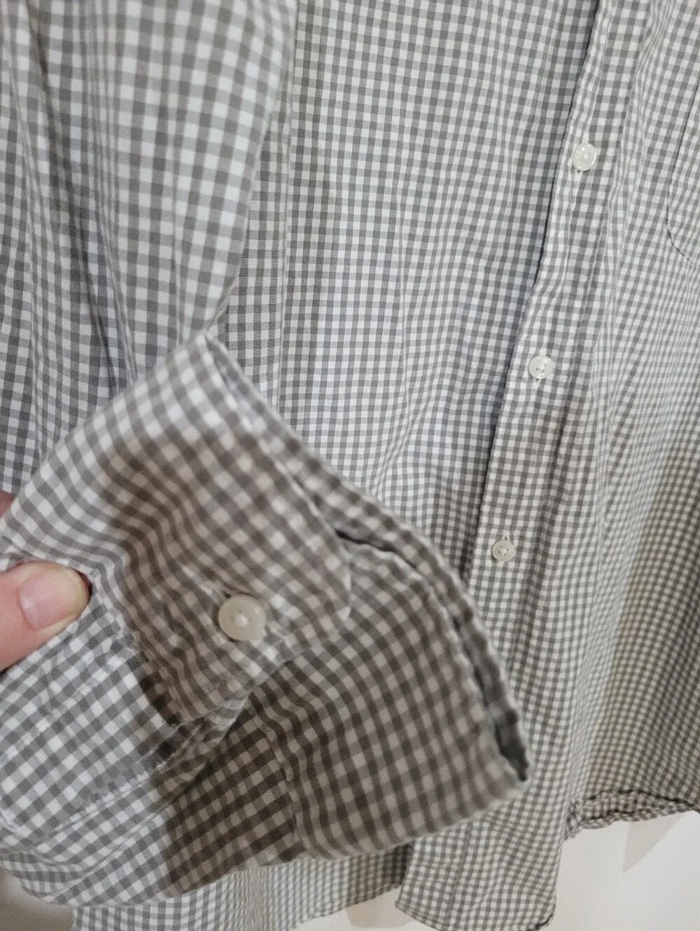J. Crew Men's Secret Wash Slim Long-Sleeve Gray Small Check Button-Down XXL 2XL